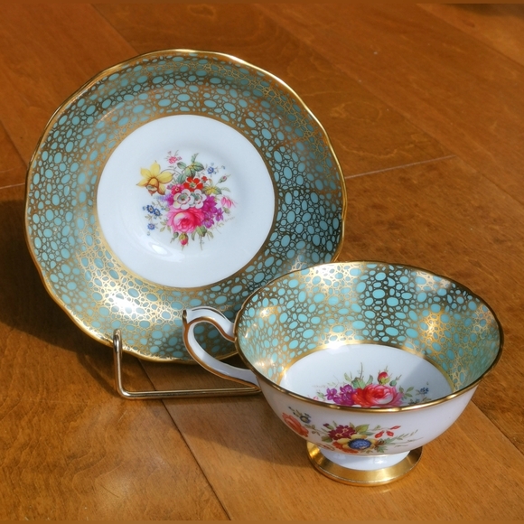 Rare Signed Hammersley Bone China Teal Footed Tea Cup and Saucer - Picture 3 of 8